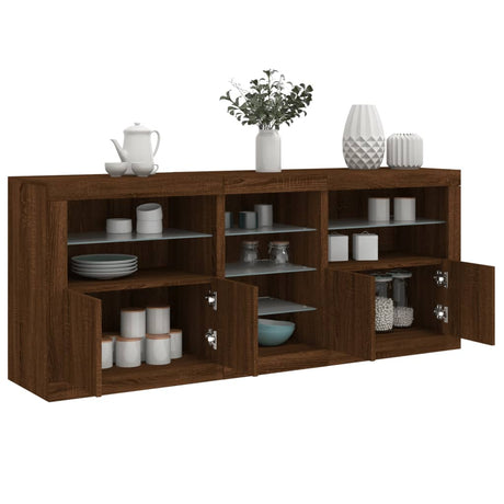 Sideboard With Led Lights 181.5X37X67 Cm