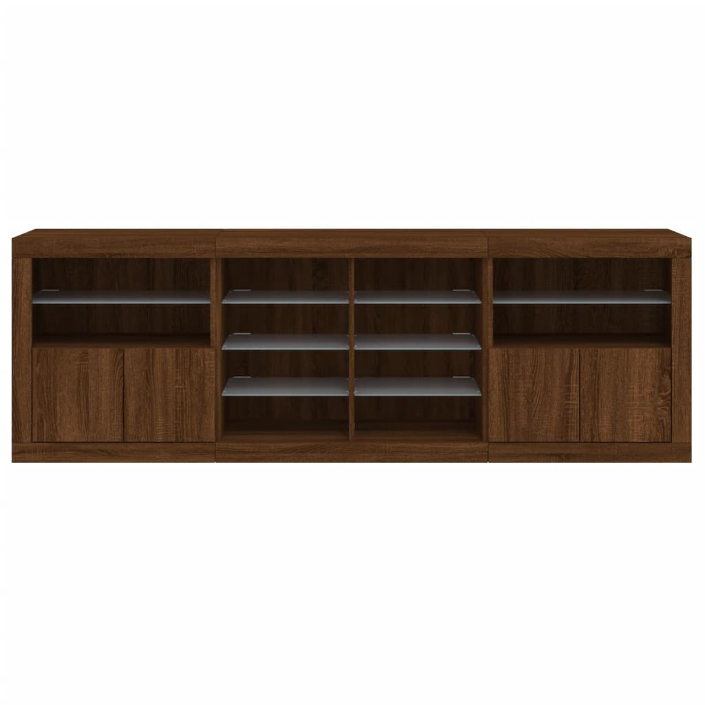 Sideboard With Led Lights 202X37X67 Cm