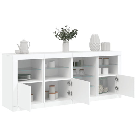 Sideboard With Led Lights 164X37X67 Cm