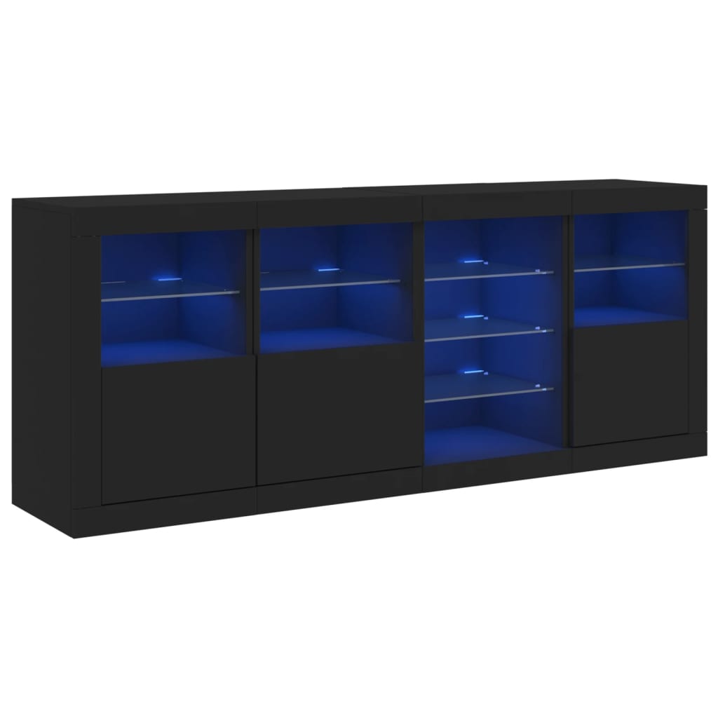 Sideboard With Led Lights 164X37X67 Cm