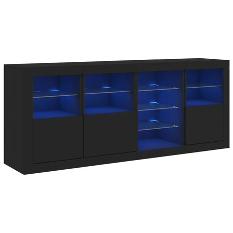Sideboard With Led Lights 164X37X67 Cm