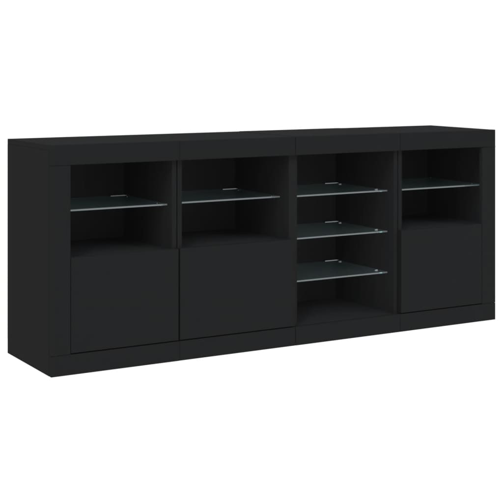 Sideboard With Led Lights 164X37X67 Cm