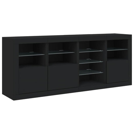 Sideboard With Led Lights 164X37X67 Cm
