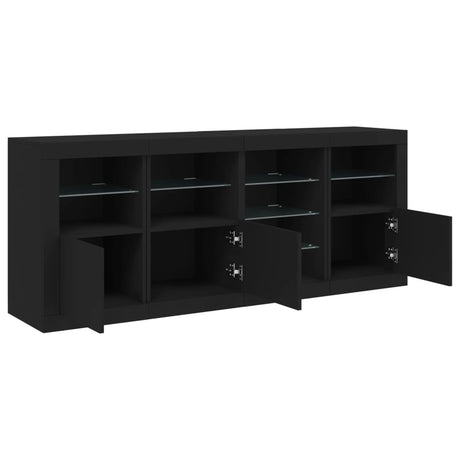 Sideboard With Led Lights 164X37X67 Cm