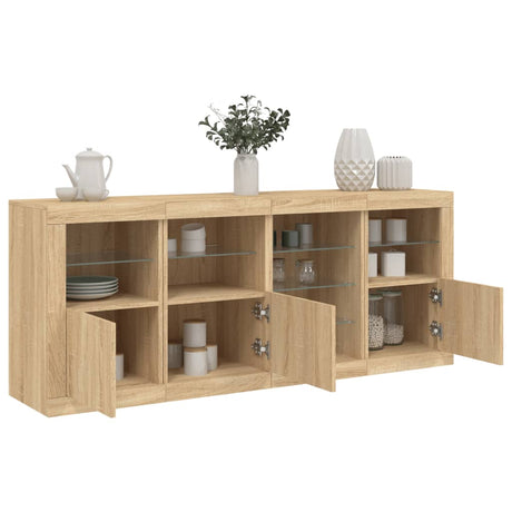 Sideboard With Led Lights 164X37X67 Cm