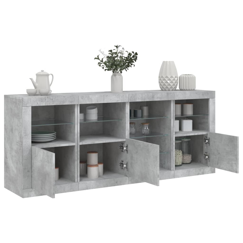 Sideboard With Led Lights 164X37X67 Cm