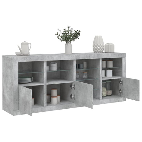 Sideboard With Led Lights 164X37X67 Cm