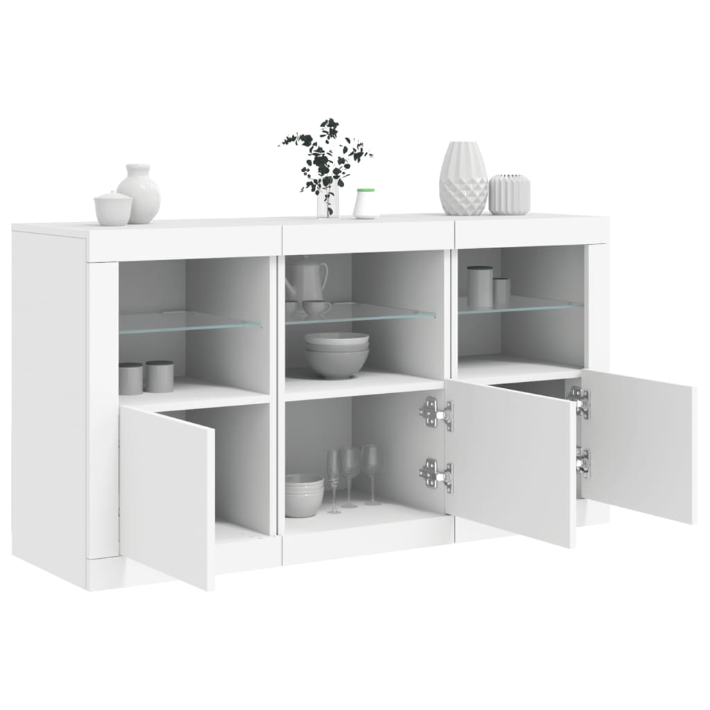 Sideboard With Led Lights 123X37X67 Cm