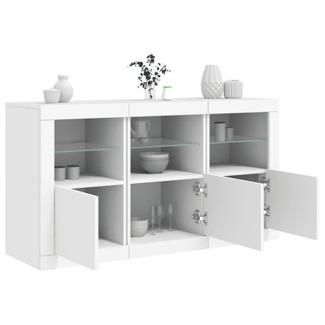 Sideboard With Led Lights 123X37X67 Cm