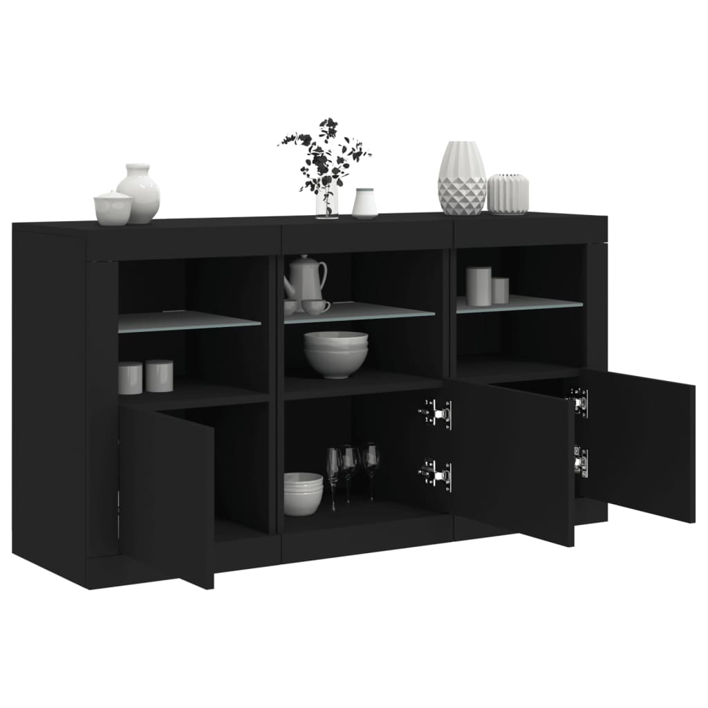 Sideboard With Led Lights 123X37X67 Cm