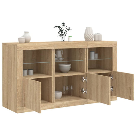 Sideboard With Led Lights 123X37X67 Cm