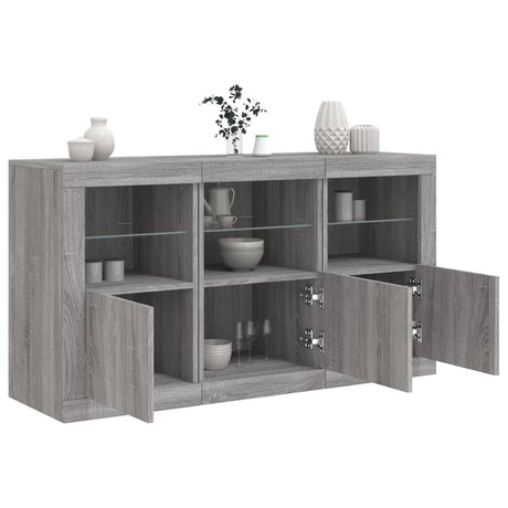 Sideboard With Led Lights 123X37X67 Cm