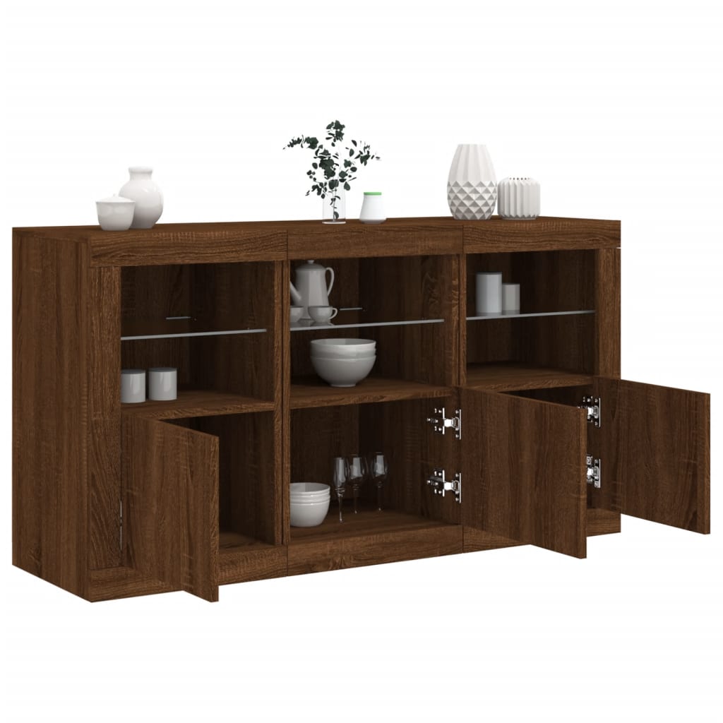 Sideboard With Led Lights 123X37X67 Cm