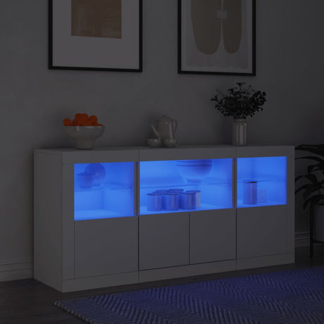Sideboard With Led Lights 142.5X37X67 Cm