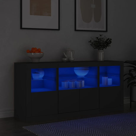 Sideboard With Led Lights 142.5X37X67 Cm