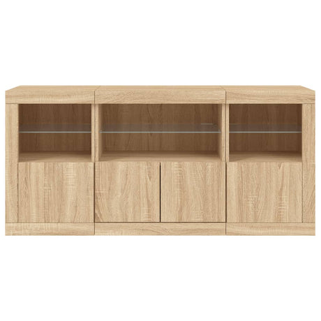 Sideboard With Led Lights 142.5X37X67 Cm