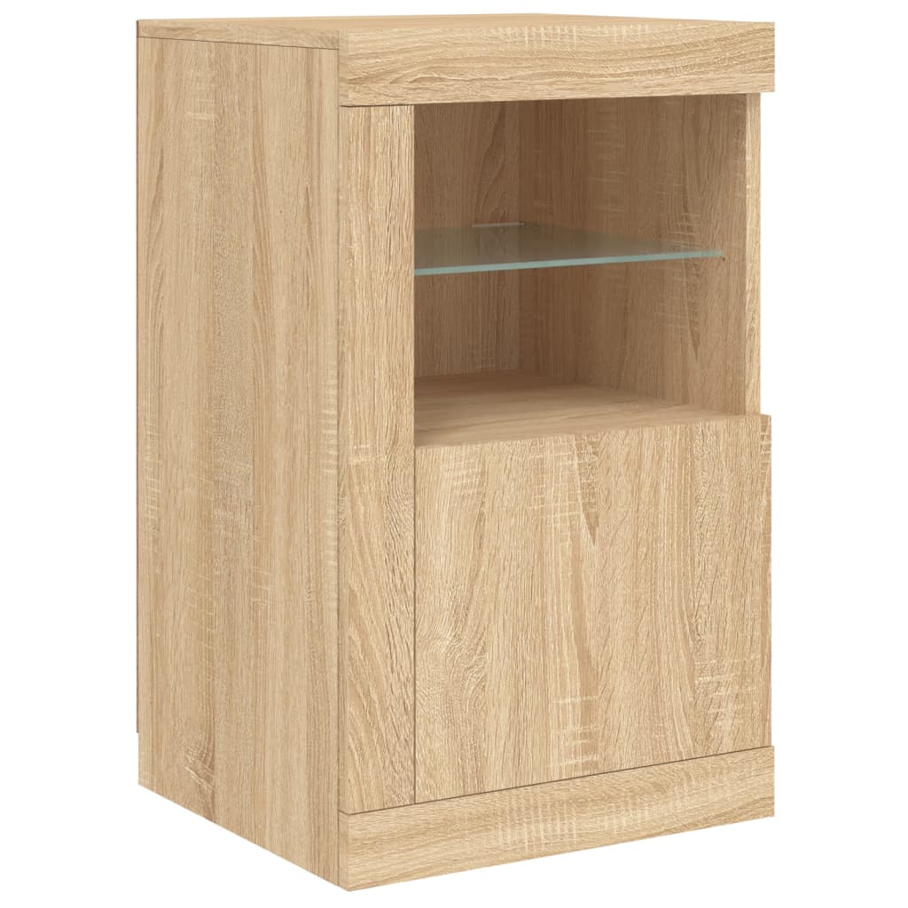 Sideboard With Led Lights 142.5X37X67 Cm