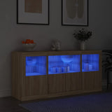Sideboard With Led Lights 142.5X37X67 Cm