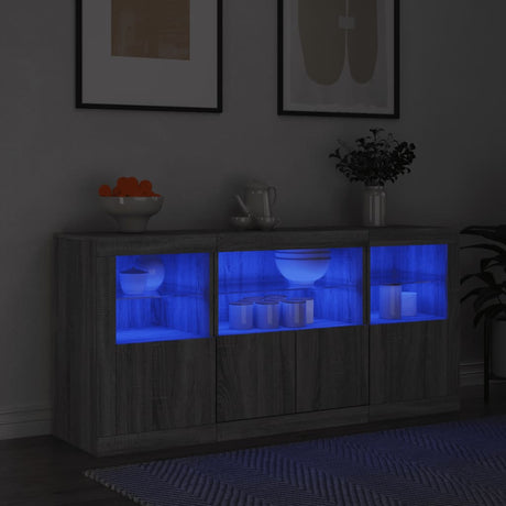 Sideboard With Led Lights 142.5X37X67 Cm