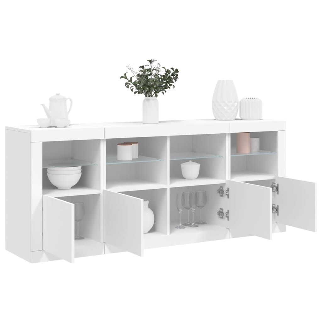 Sideboard With Led Lights 163X37X67 Cm