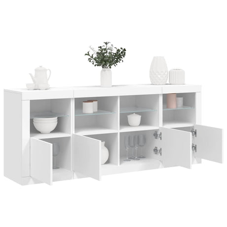Sideboard With Led Lights 163X37X67 Cm