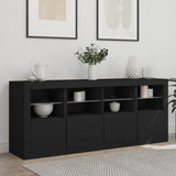 Sideboard With Led Lights 163X37X67 Cm
