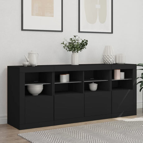 Sideboard With Led Lights 163X37X67 Cm