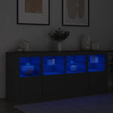 Sideboard With Led Lights 163X37X67 Cm