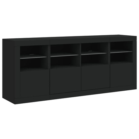 Sideboard With Led Lights 163X37X67 Cm