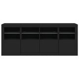 Sideboard With Led Lights 163X37X67 Cm