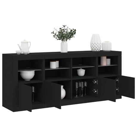 Sideboard With Led Lights 163X37X67 Cm