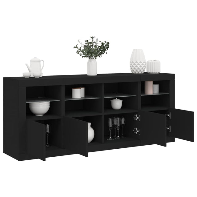 Sideboard With Led Lights 163X37X67 Cm