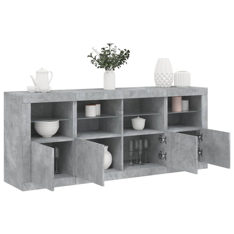 Sideboard With Led Lights 163X37X67 Cm