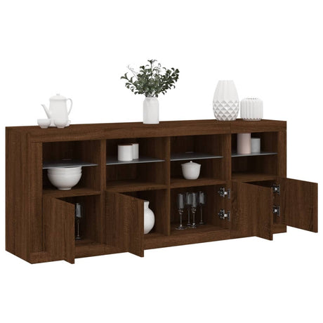 Sideboard With Led Lights 163X37X67 Cm