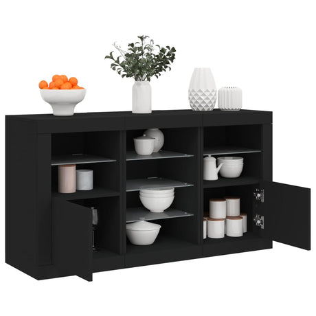 Sideboard With Led Lights 123X37X67 Cm
