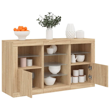 Sideboard With Led Lights 123X37X67 Cm
