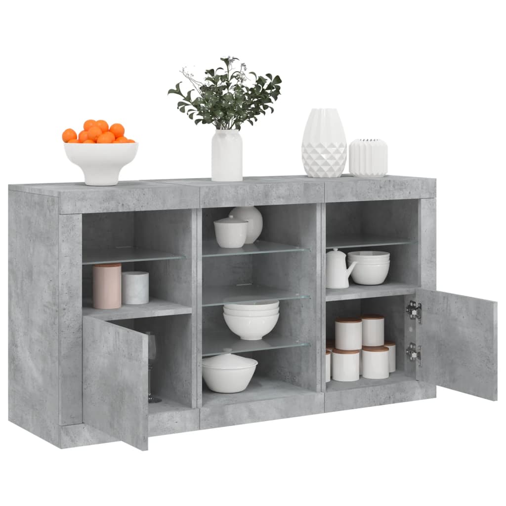 Sideboard With Led Lights 123X37X67 Cm