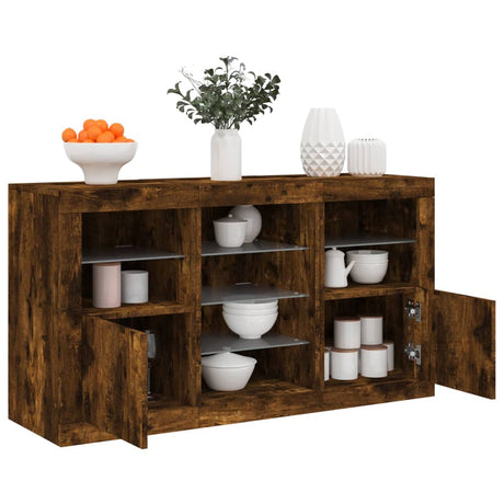 Sideboard With Led Lights 123X37X67 Cm