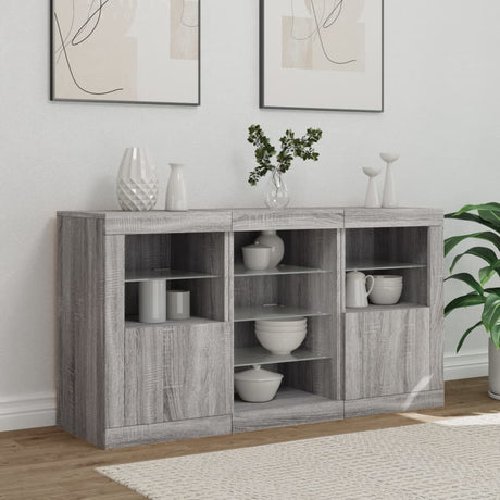 Sideboard With Led Lights 123X37X67 Cm