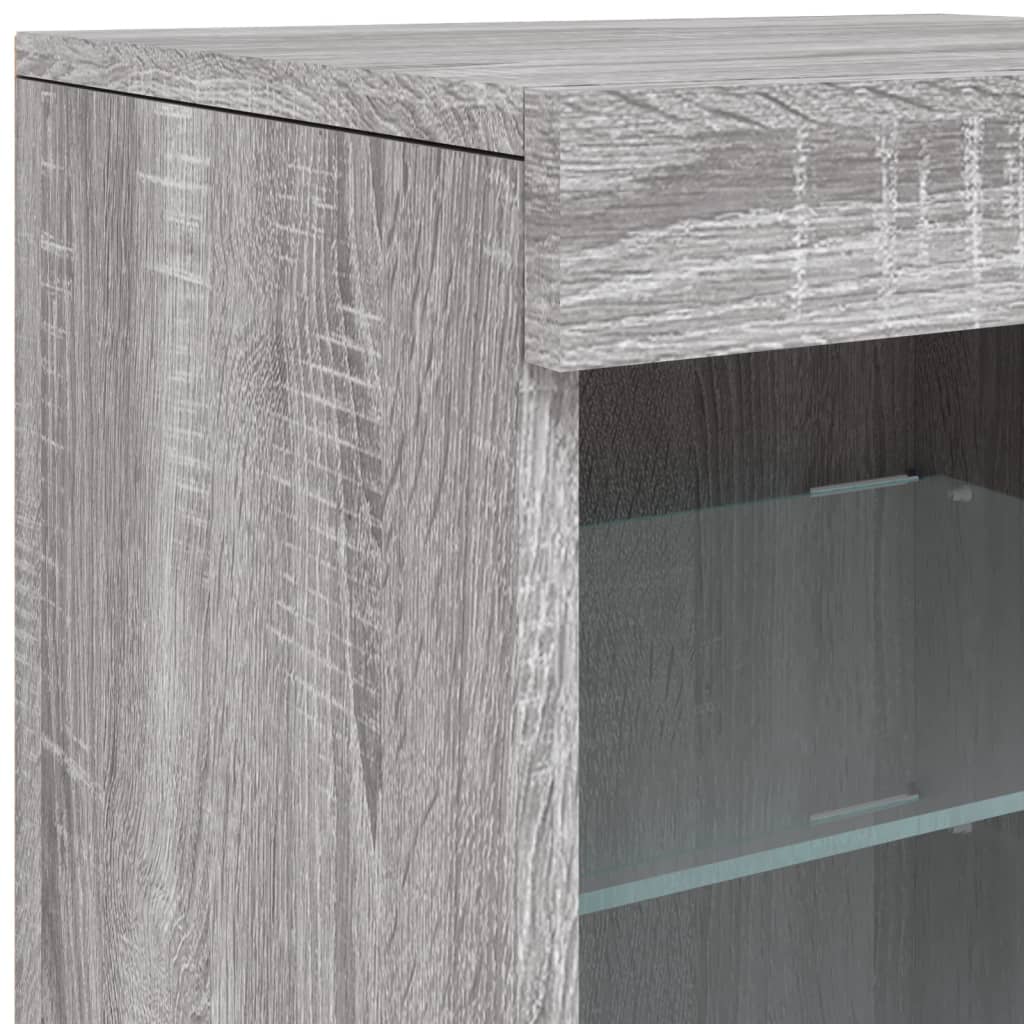 Sideboard With Led Lights 123X37X67 Cm