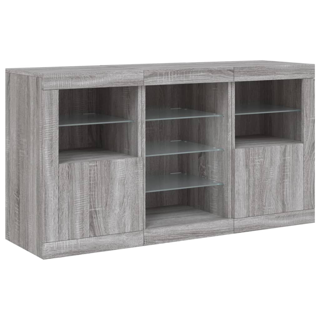 Sideboard With Led Lights 123X37X67 Cm