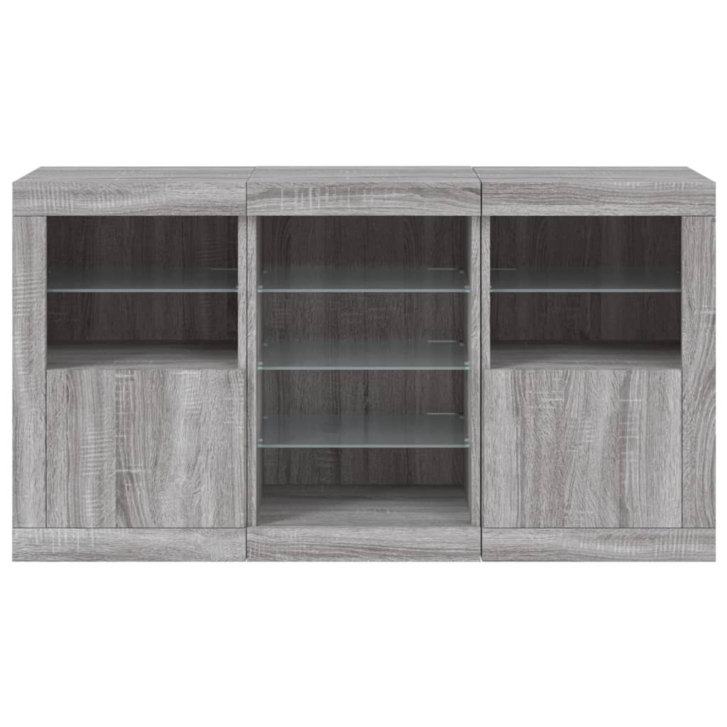 Sideboard With Led Lights 123X37X67 Cm