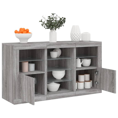 Sideboard With Led Lights 123X37X67 Cm
