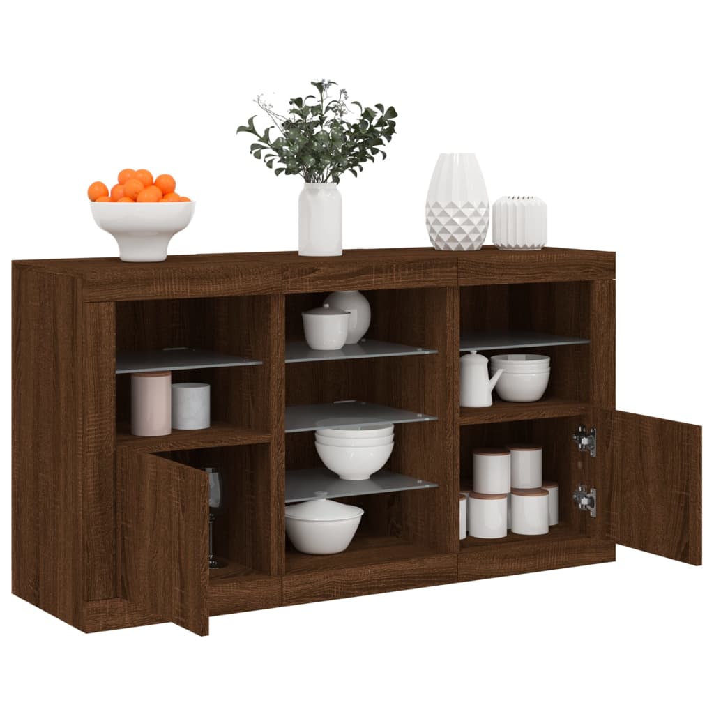 Sideboard With Led Lights 123X37X67 Cm