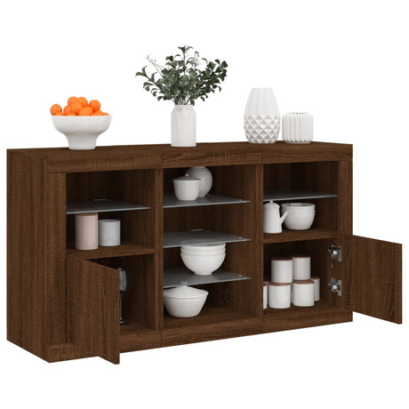 Sideboard With Led Lights 123X37X67 Cm
