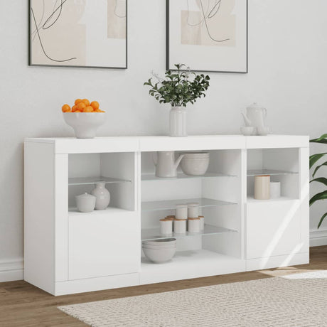 Sideboard With Led Lights 142.5X37X67 Cm
