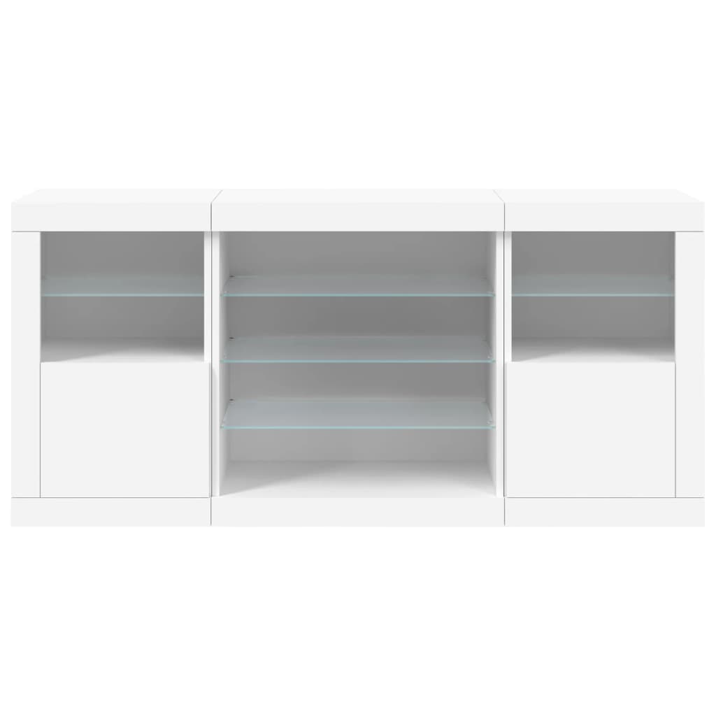 Sideboard With Led Lights 142.5X37X67 Cm