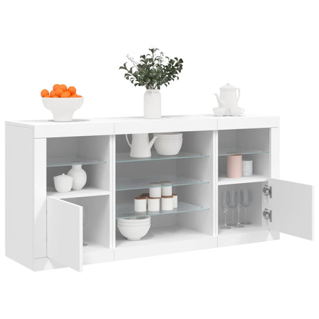 Sideboard With Led Lights 142.5X37X67 Cm