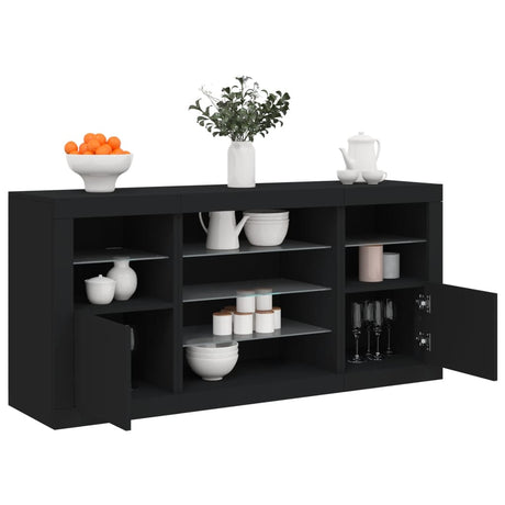 Sideboard With Led Lights 142.5X37X67 Cm