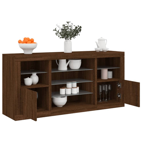 Sideboard With Led Lights 142.5X37X67 Cm